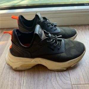 Steve Madden Black and Orange Sneakers
